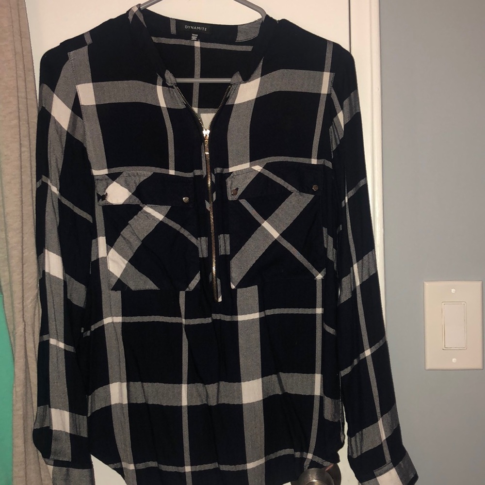 Navy and white stripes blouse.  MAKE OFFER